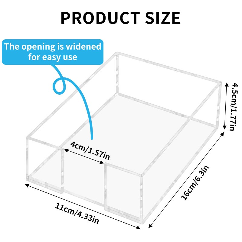 Dincerpen Acrylic Sticky Note Holder - 4 x 6 Inch Post It Note Holder, Crystal Clear Sticky Note Dispenser for Dorm Room Home and Office Acrylic Desk Organizer - Image 2